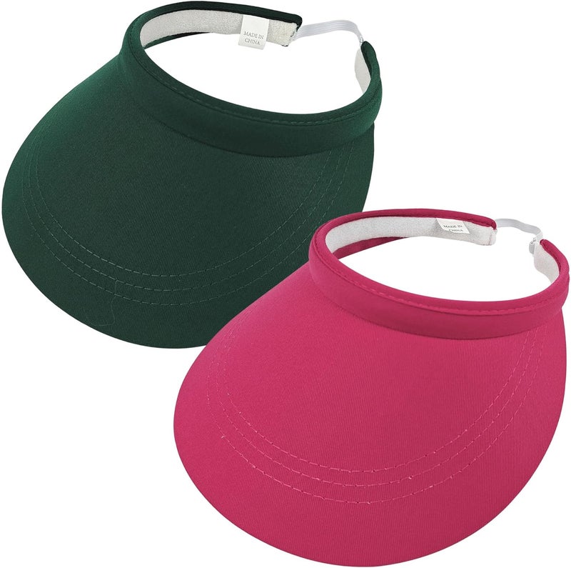 Beevarn Store 2 Pack Sun Visors Women Wide Brim Clip on Summer Hats Adjustable UV Protection - Image 1